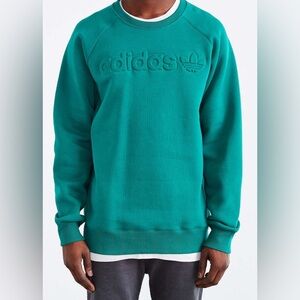 Adidas Blue Crewneck Sweater with Embossed Logo